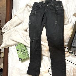 AG Adriano Goldschmid 28 gorgeous black distressed jeans